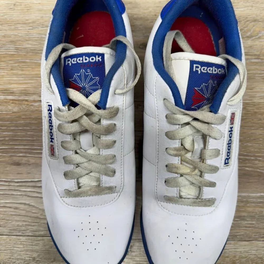 Reebok Classic White/Vector Blue Leather Sneaker Women's Size 10